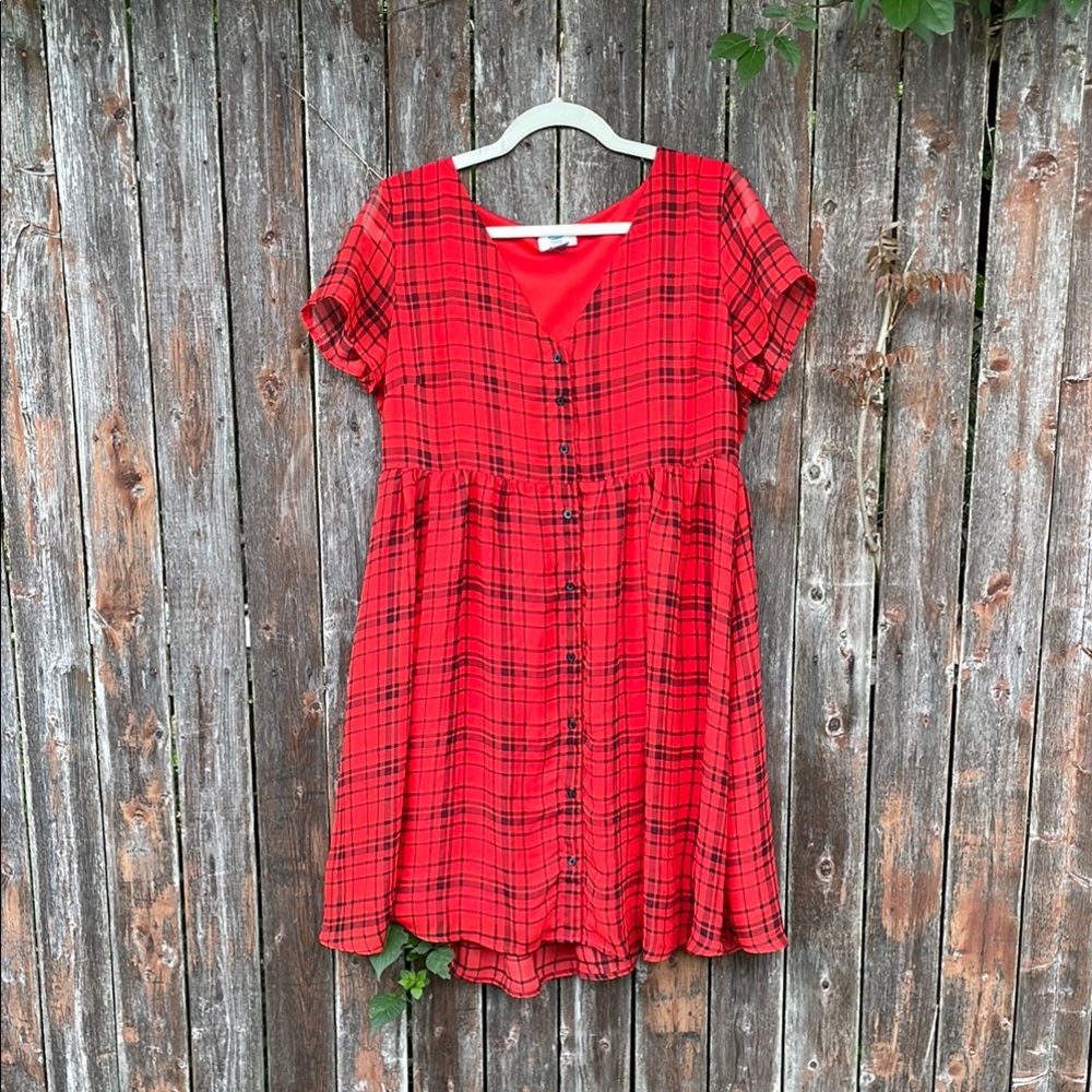 Old Navy Plaid Babydoll Dress | size L